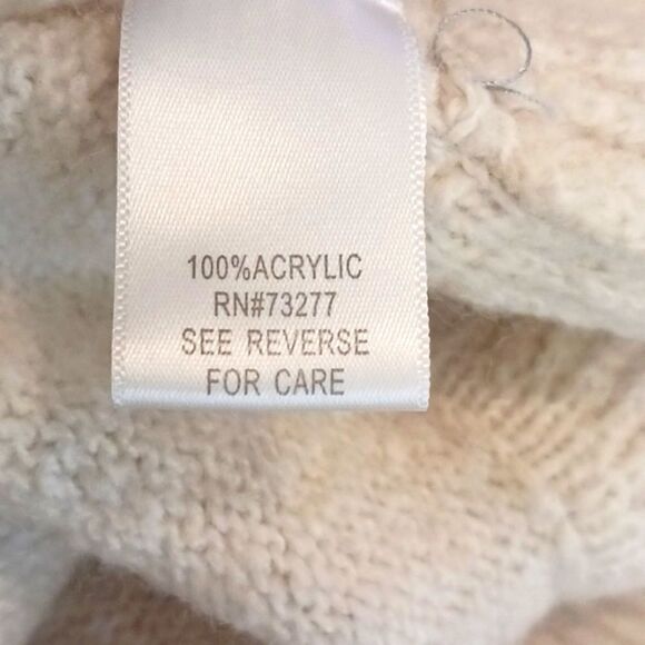 Boho Cream ruffled lapel/ cuffs long-sleeve cardigan with jeweled pockets M y2k - Picture 9 of 10